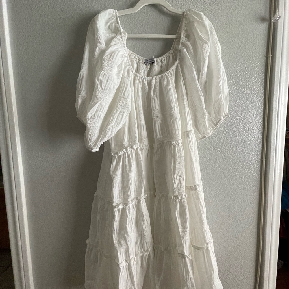 white midi dress